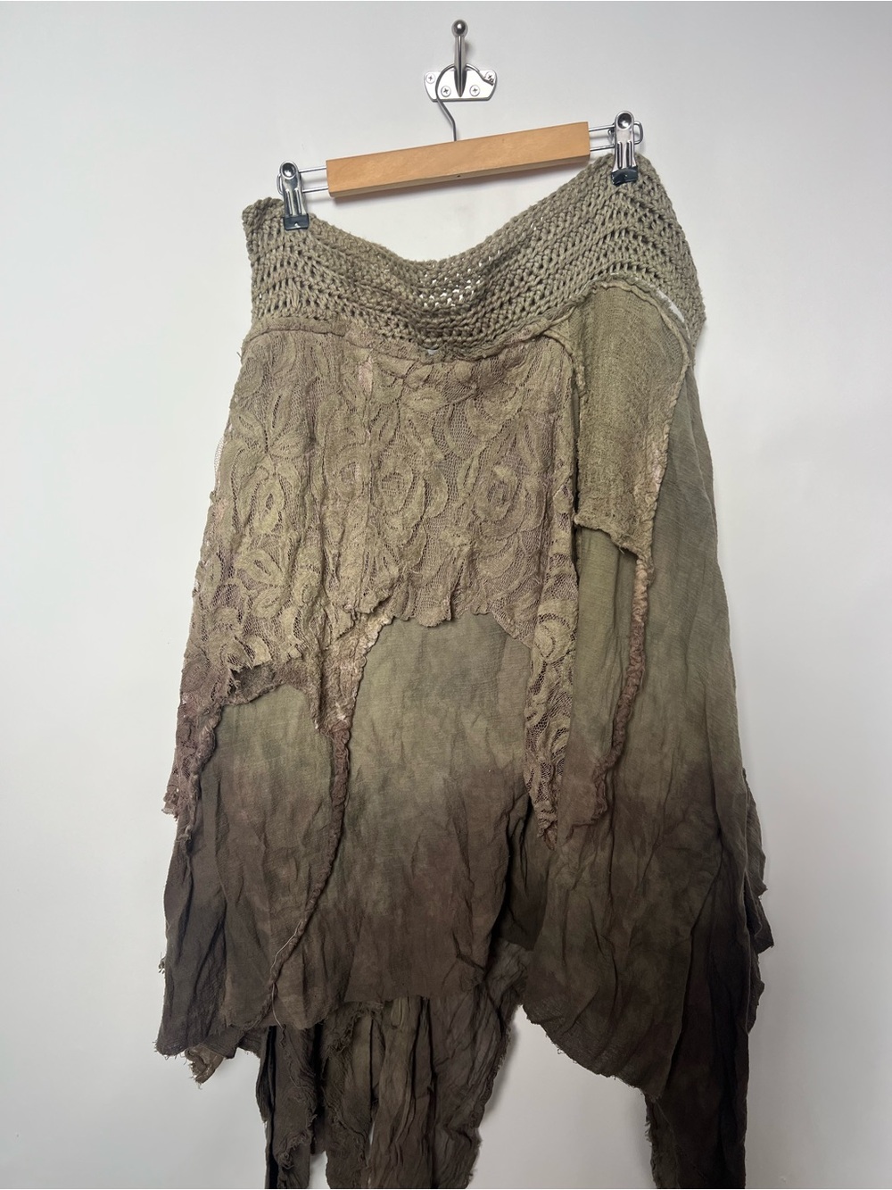 Handmade Artisan Boho Fairycore Lagenlook Handkerchief Hem Skirt - Picture 2 of 9